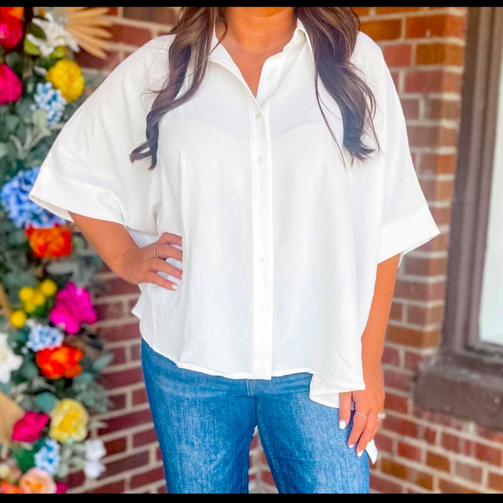 White Button-Up Blouse